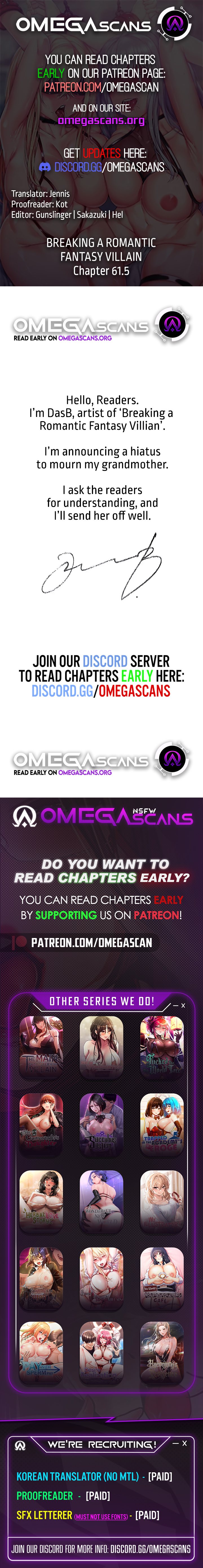 Breaking A Romantic Fantasy Villain - Chapter 61.5 [photo 1] - MangaPorn