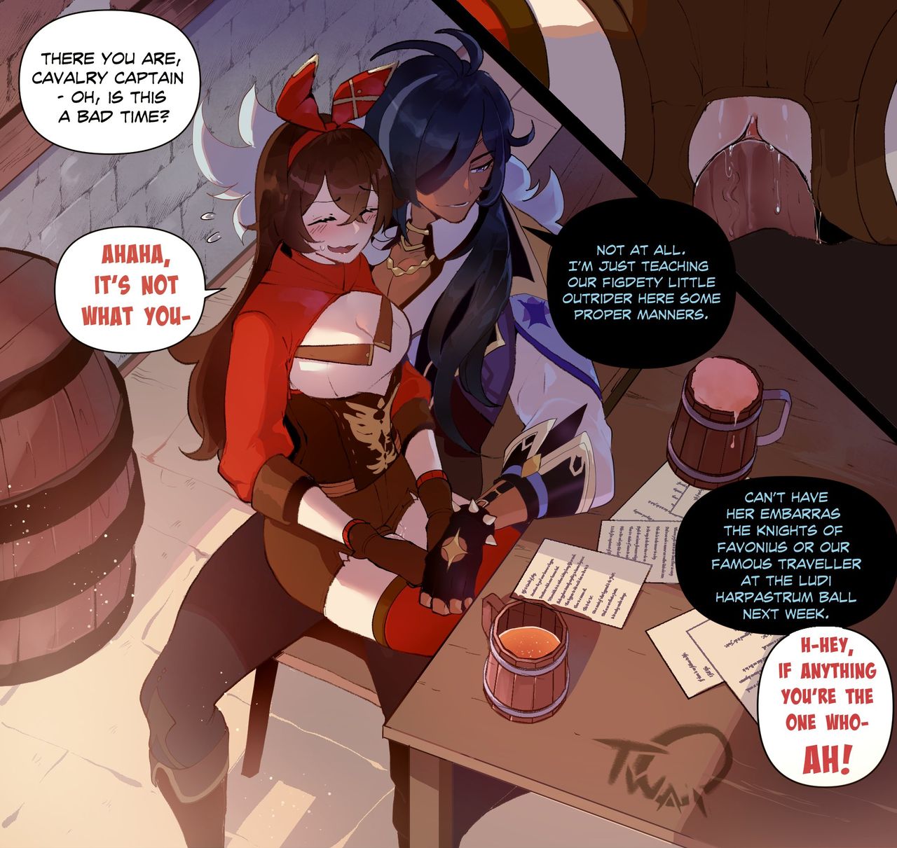 Amber NTR with Kaeya – Genshin Impact [photo 2] - MangaPorn